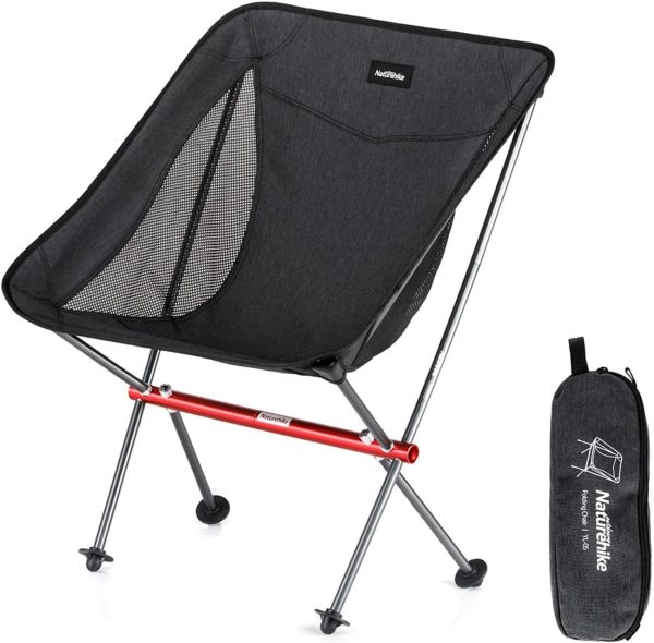 Naturehike YL05 Camping Chair, Ultralight Portable Camp Chair with Storage Bag, Compact Folding Beach Chair for Backpacking Hiking Fishing Picnic